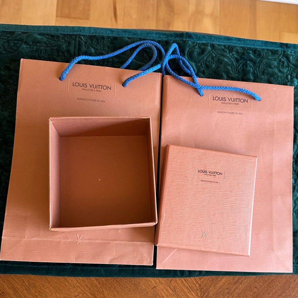 Authentic Classic Louis Vuitton paper box and paper bags (med)
